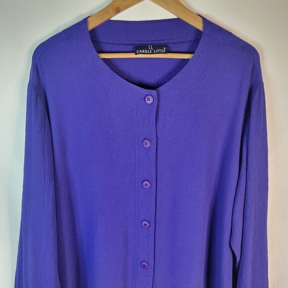 Carole Little Purple Button-Up Blouse - Picture 2 of 11